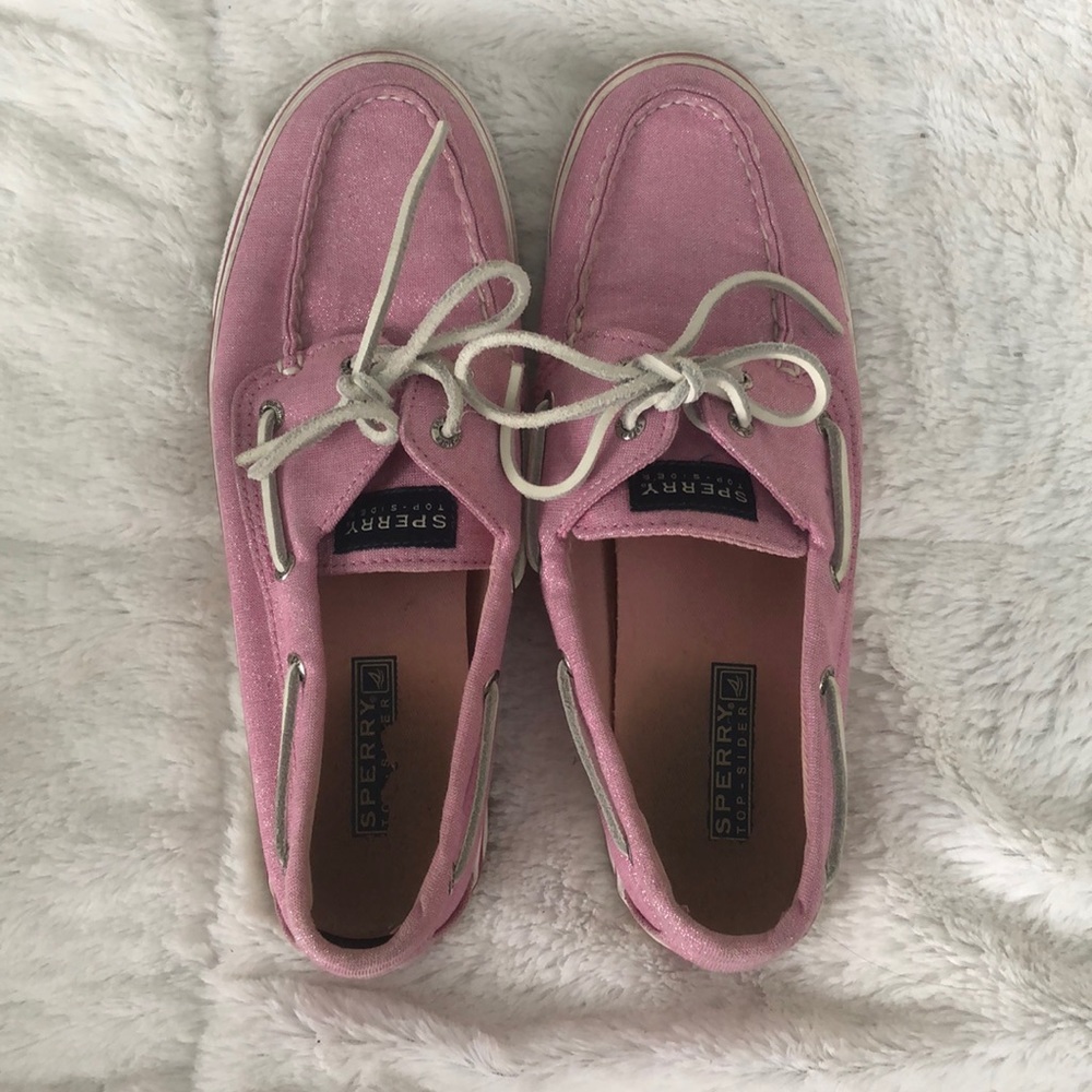 Women’s Pink Sparkly Sperry’s